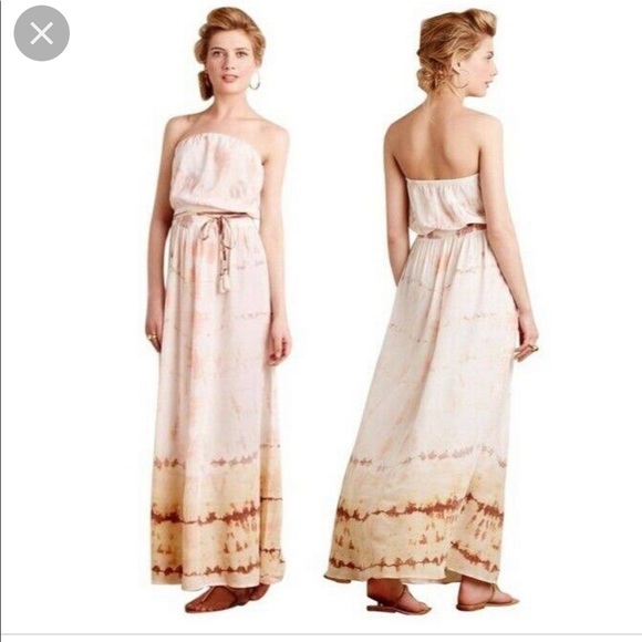NWOT Gypsy 05 shibori Silk Strapless Maxi Dress - Picture 1 of 7